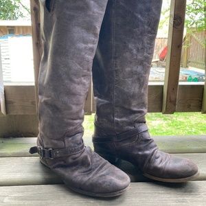 Tall Genuine Brown Leather Boot, Steve Madden, Size 9